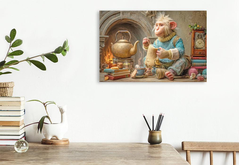 Premium Textil-Leinwand Niedliche Tierwohnungen