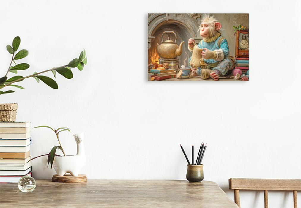 Premium Textil-Leinwand Niedliche Tierwohnungen