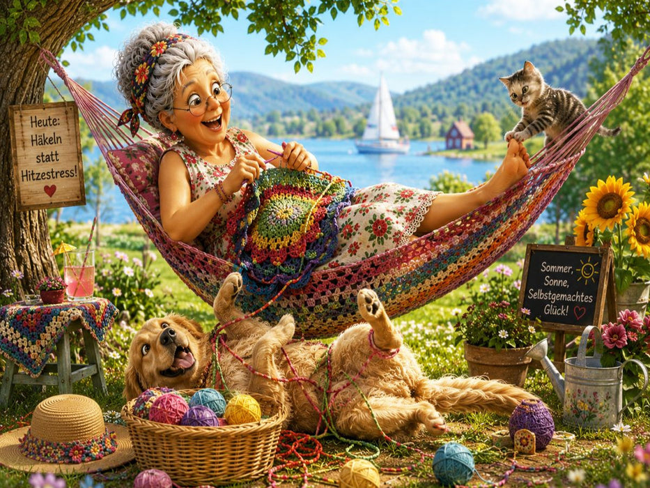 Abhängen und abhäkeln - CALVENDO Foto-Puzzle'