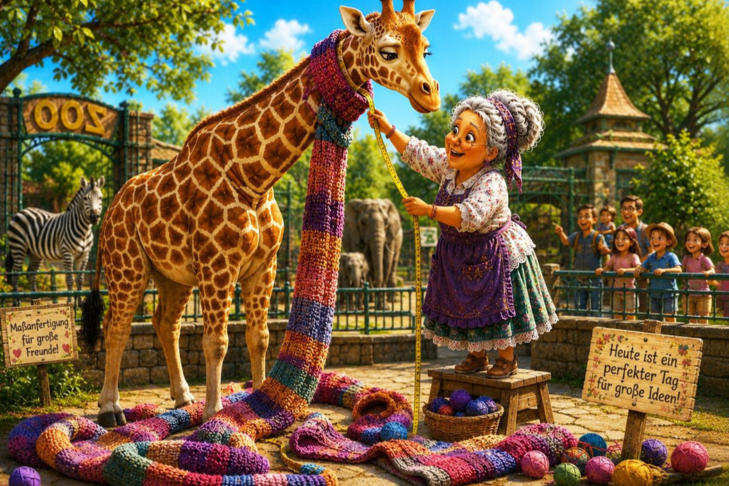 Premium Textil-Leinwand Maßarbeit für die Giraffe