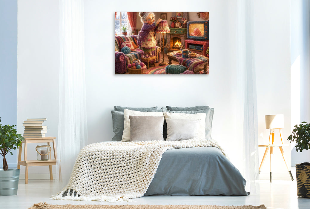 Premium Textil-Leinwand Licht an, Wolle raus