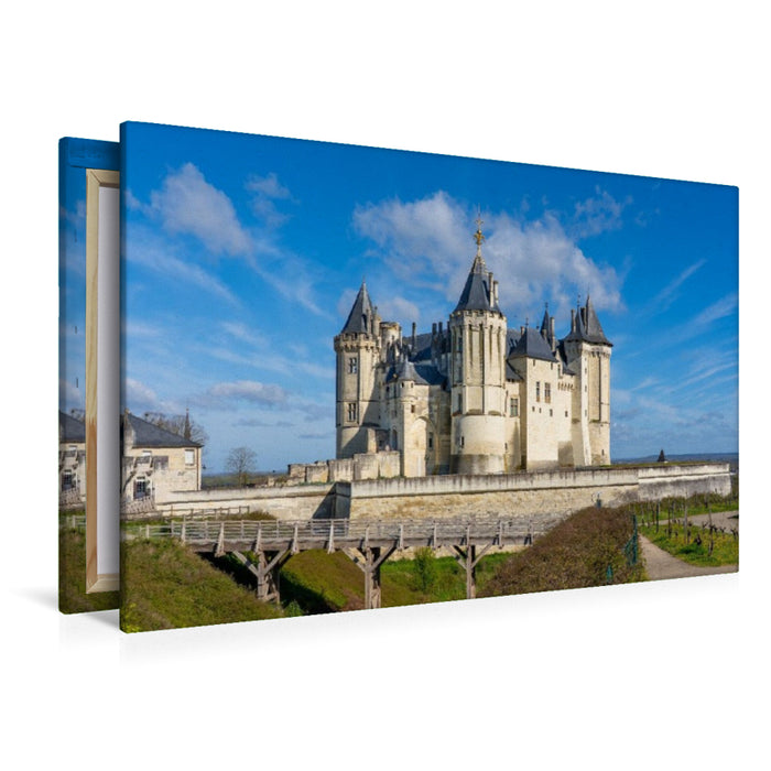 Premium Textil-Leinwand Festungsschloss Saumur