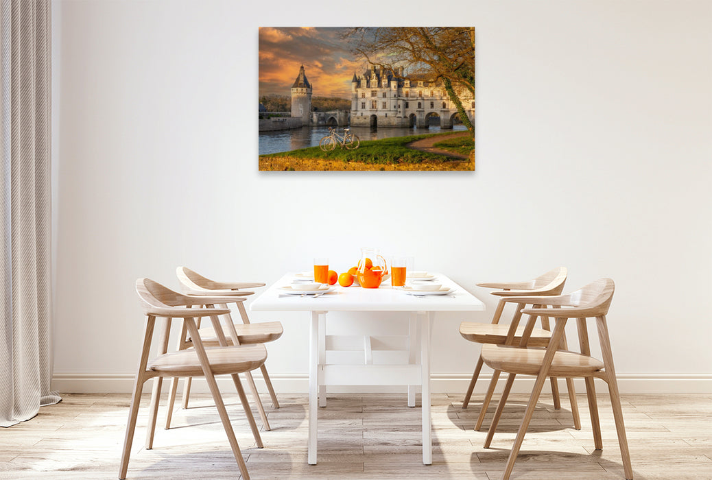 Premium Textil-Leinwand Schloss Chenonceau