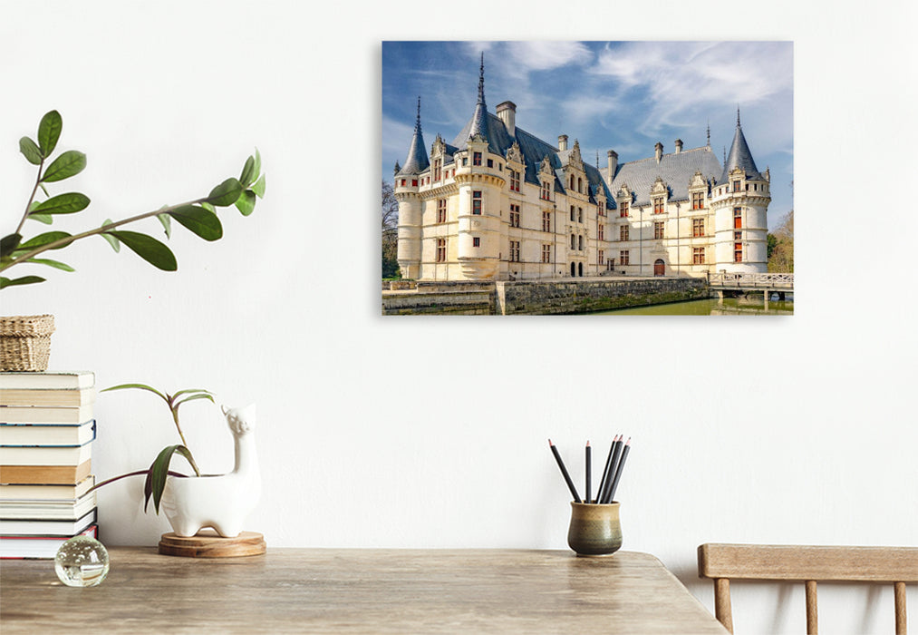 Premium Textil-Leinwand Scloss Azay-le Rideau
