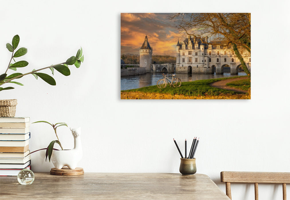Premium Textil-Leinwand Schloss Chenonceau