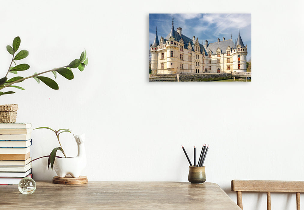 Premium Textil-Leinwand Scloss Azay-le Rideau