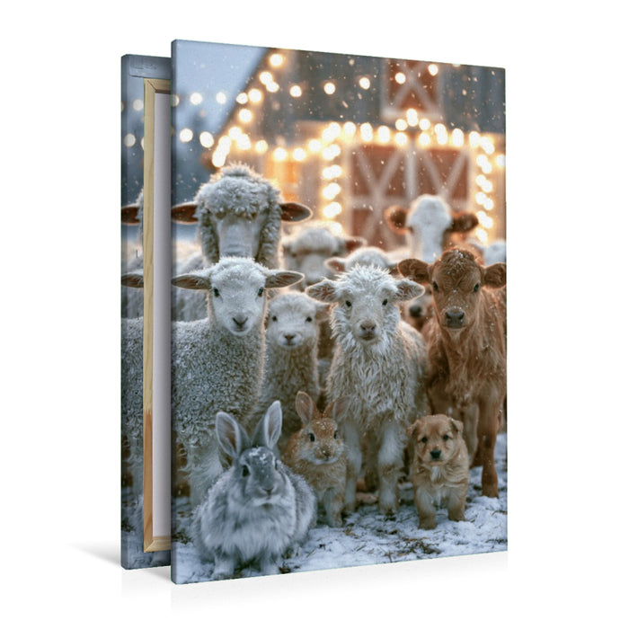 Premium Textil-Leinwand Gemeinsam ist Weihnachten