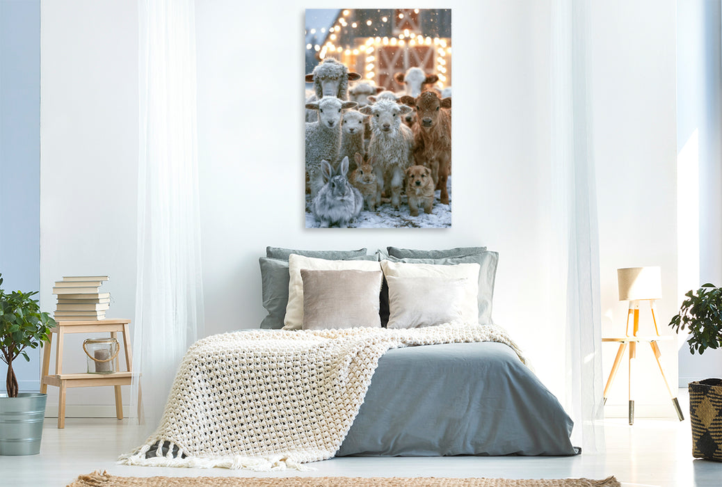 Premium Textil-Leinwand Gemeinsam ist Weihnachten