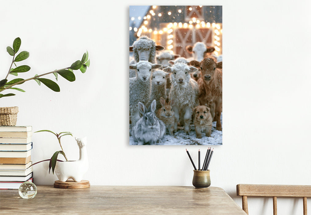 Premium Textil-Leinwand Gemeinsam ist Weihnachten