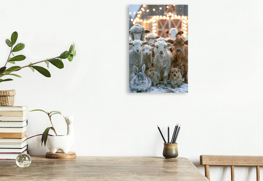 Premium Textil-Leinwand Gemeinsam ist Weihnachten