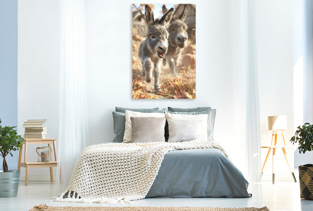 Premium Textil-Leinwand Gemeinsam macht's Spaß