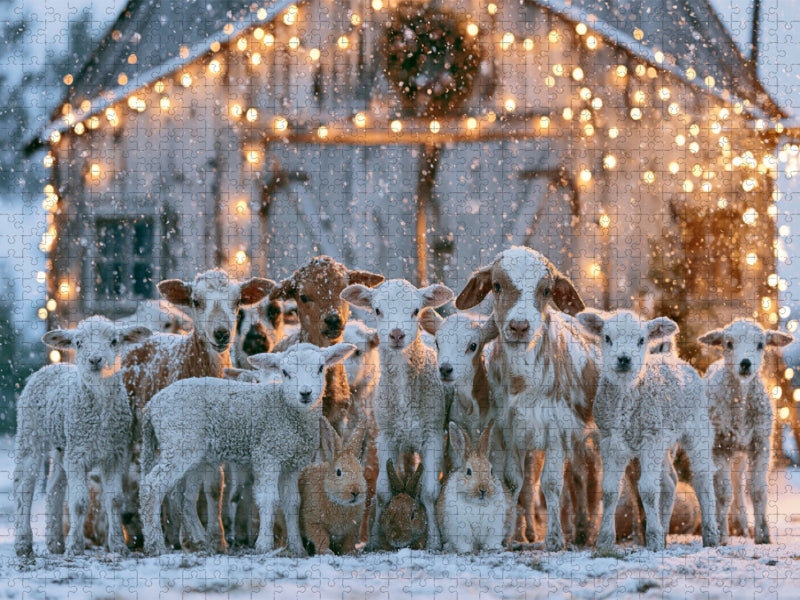 Weihnachtszauber auf dem Hof - CALVENDO Foto-Puzzle'