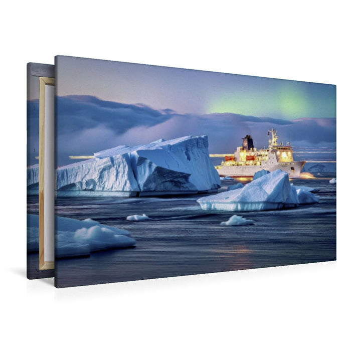 Premium Textil-Leinwand Ein Motiv aus dem Kalender Eisberge in Langzeitbelichtung