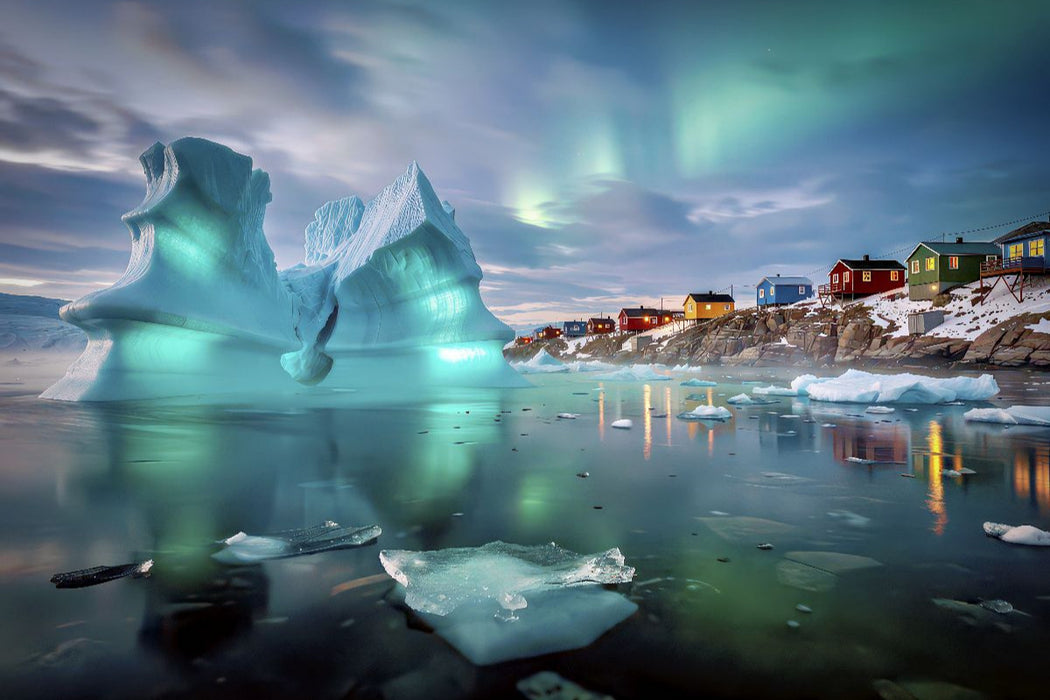 Premium Textil-Leinwand Ein Motiv aus dem Kalender Eisberge in Langzeitbelichtung