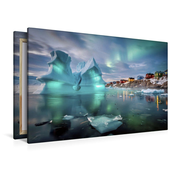 Premium Textil-Leinwand Ein Motiv aus dem Kalender Eisberge in Langzeitbelichtung
