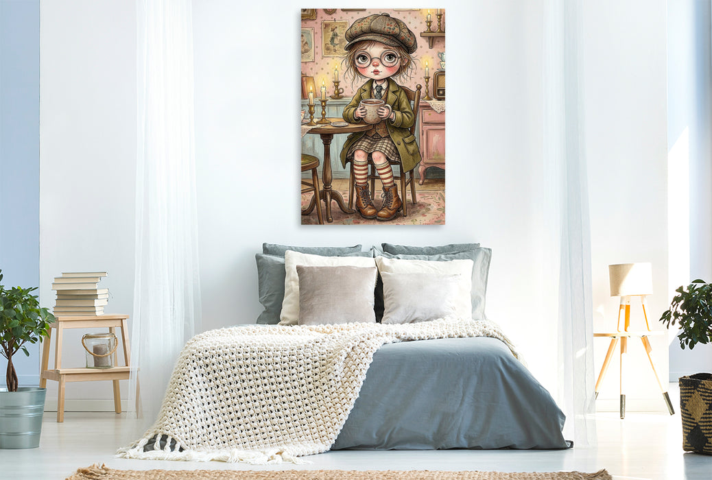 Premium Textil-Leinwand Kakao und Kerzenschein
