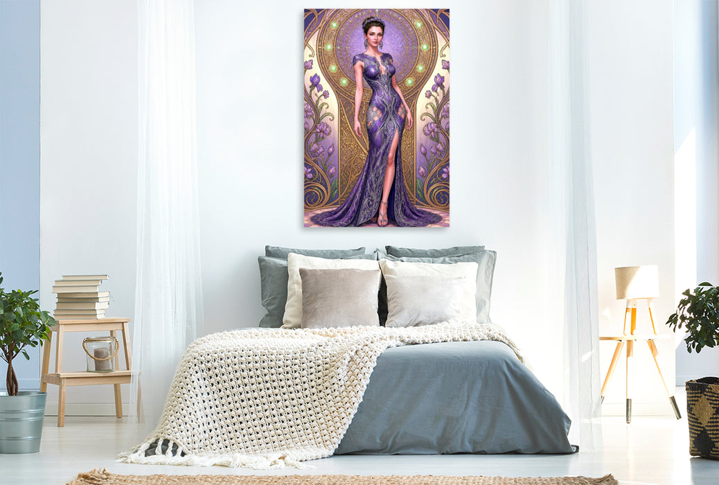 Premium Textil-Leinwand Espoir – Violette Eleganz