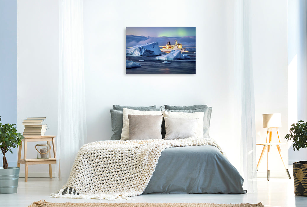 Premium Textil-Leinwand Ein Motiv aus dem Kalender Eisberge in Langzeitbelichtung
