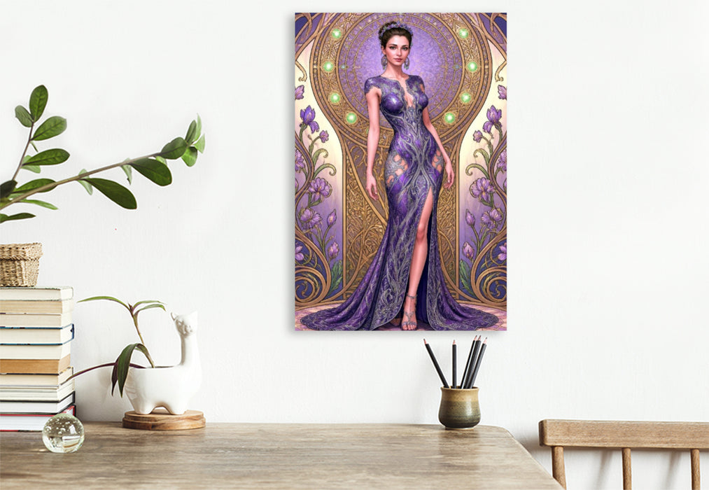 Premium Textil-Leinwand Espoir – Violette Eleganz