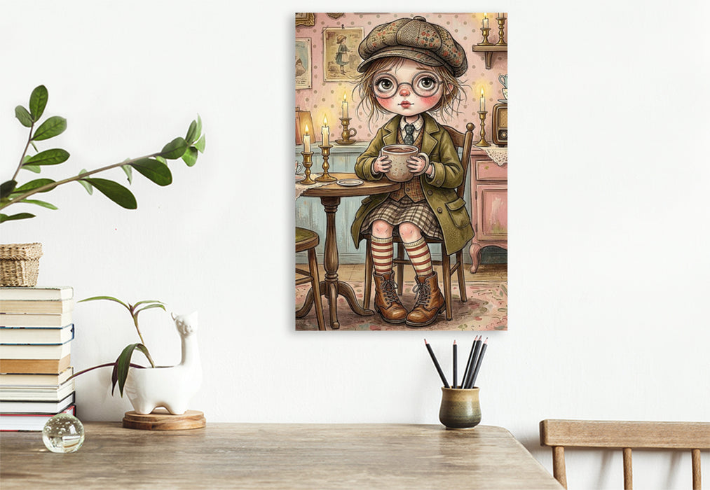 Premium Textil-Leinwand Kakao und Kerzenschein