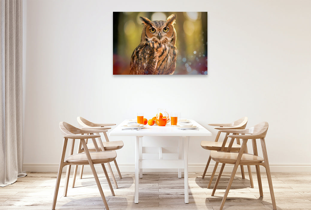 Premium Textil-Leinwand Im Herz der Natur, ein Vogel, ein Moment, pure Wahrheit.