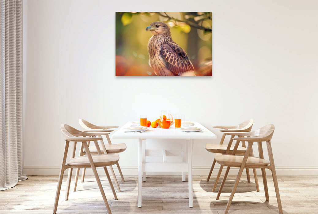 Premium Textil-Leinwand Farbgesichter der Natur, jeder Vogel ein Charakter.