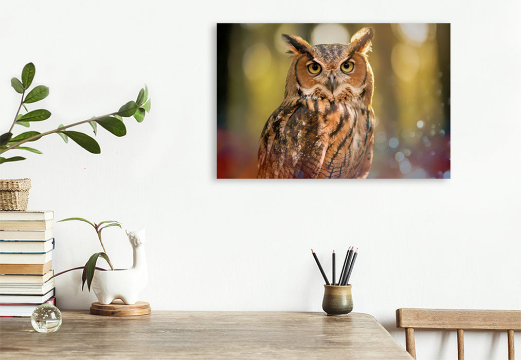Premium Textil-Leinwand Im Herz der Natur, ein Vogel, ein Moment, pure Wahrheit.