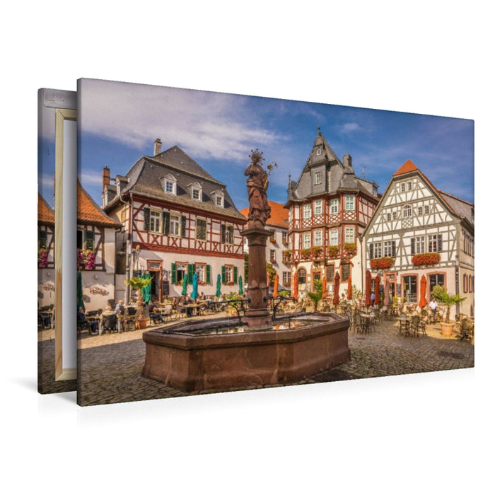 Premium Textil-Leinwand Marktplatz von Heppenheim, Hessen