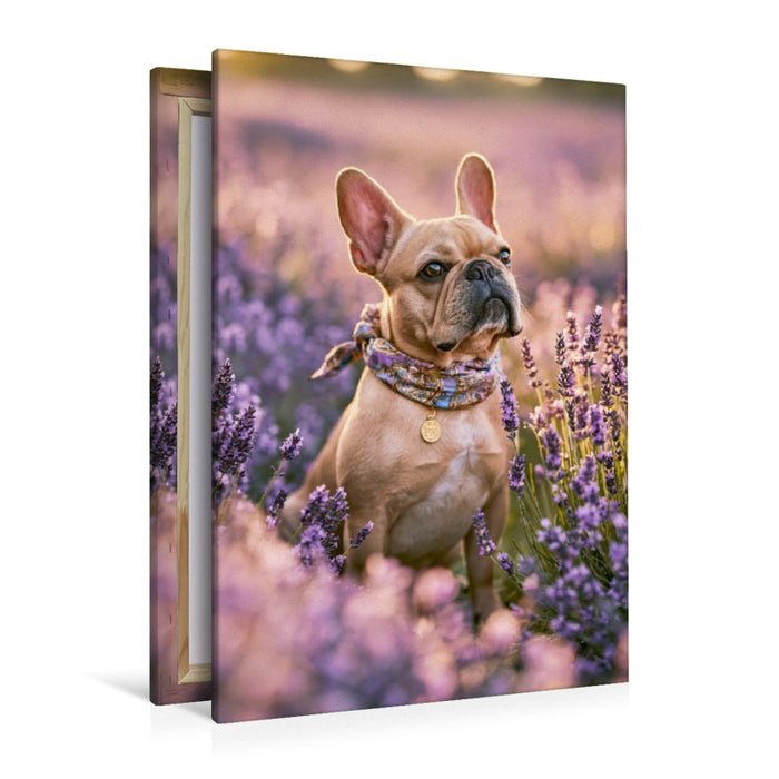 Premium Textil-Leinwand Ein Motiv aus dem Kalender Ein Herz für Buldoggen