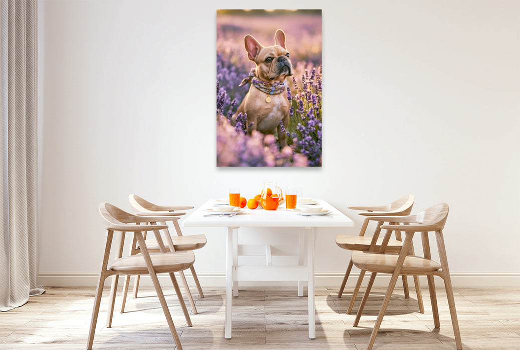 Premium Textil-Leinwand Ein Motiv aus dem Kalender Ein Herz für Buldoggen