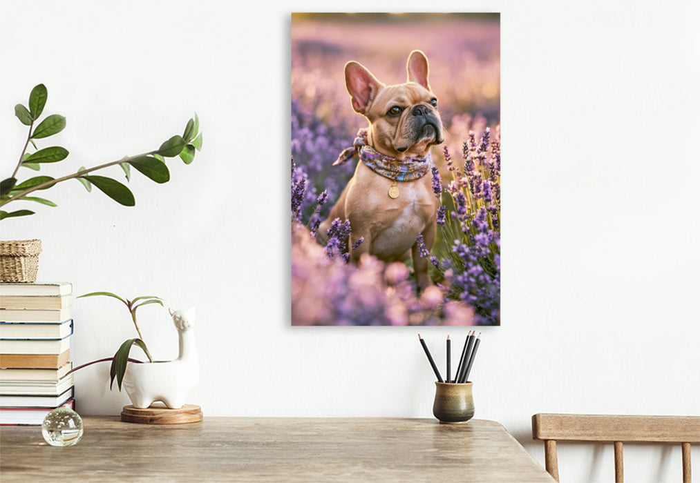 Premium Textil-Leinwand Ein Motiv aus dem Kalender Ein Herz für Buldoggen