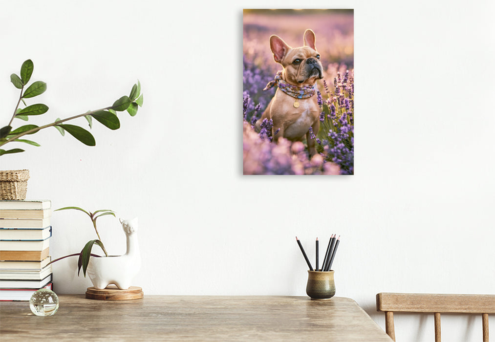 Premium Textil-Leinwand Ein Motiv aus dem Kalender Ein Herz für Buldoggen