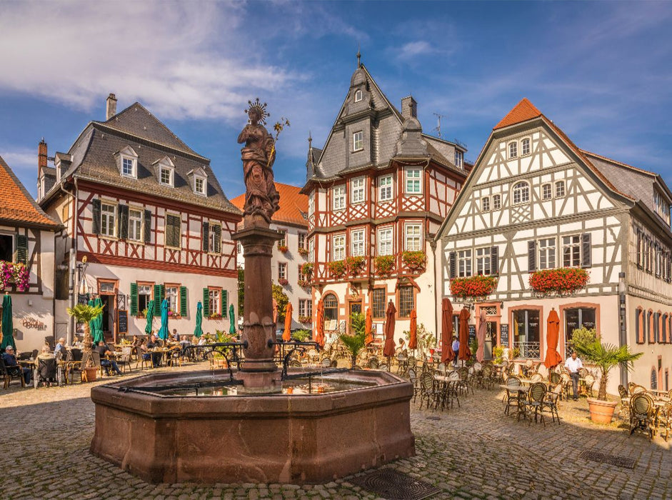 Marktplatz von Heppenheim, Hessen - CALVENDO Foto-Puzzle'