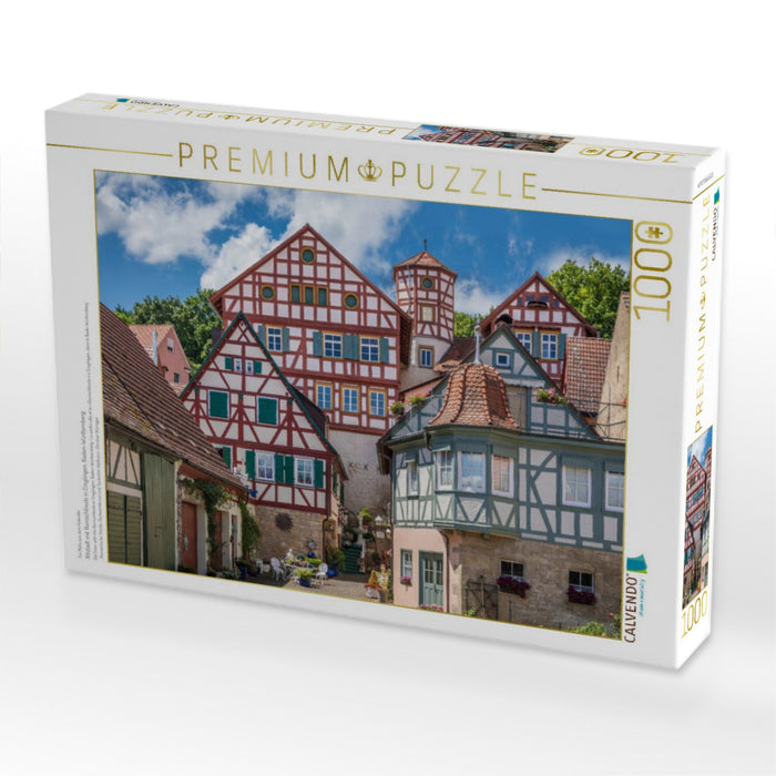 Altstadt mit Romschlössle in Creglingen, Baden-Württemberg - CALVENDO Foto-Puzzle'
