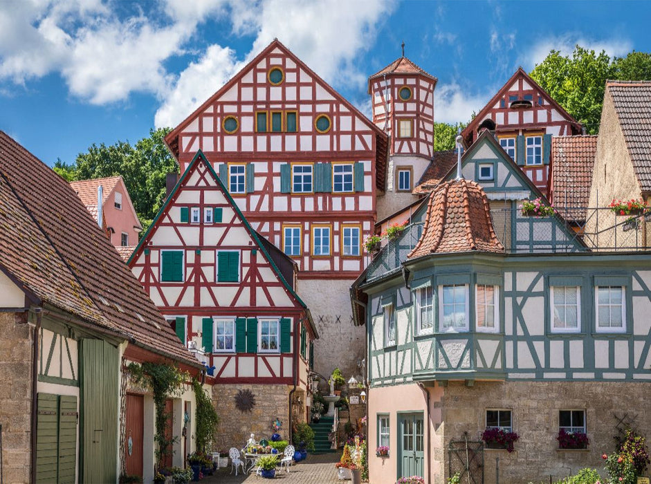 Altstadt mit Romschlössle in Creglingen, Baden-Württemberg - CALVENDO Foto-Puzzle'