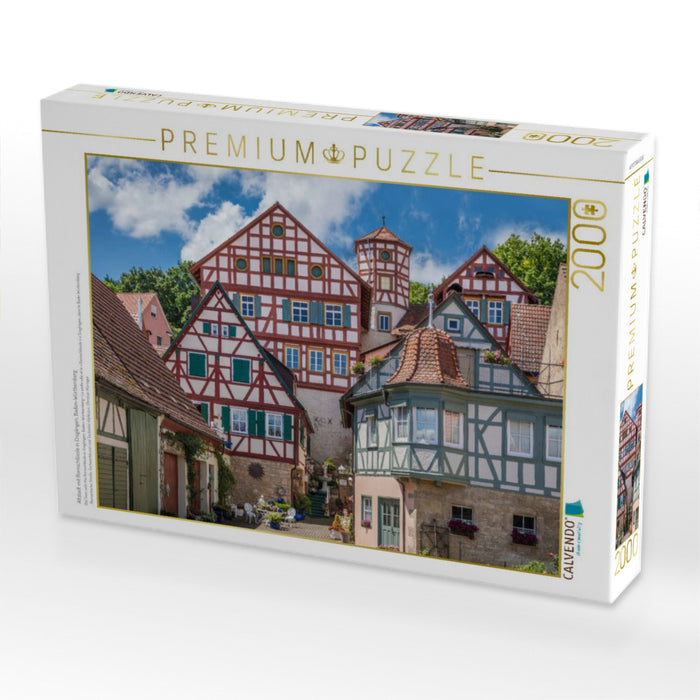 Altstadt mit Romschlössle in Creglingen, Baden-Württemberg - CALVENDO Foto-Puzzle'