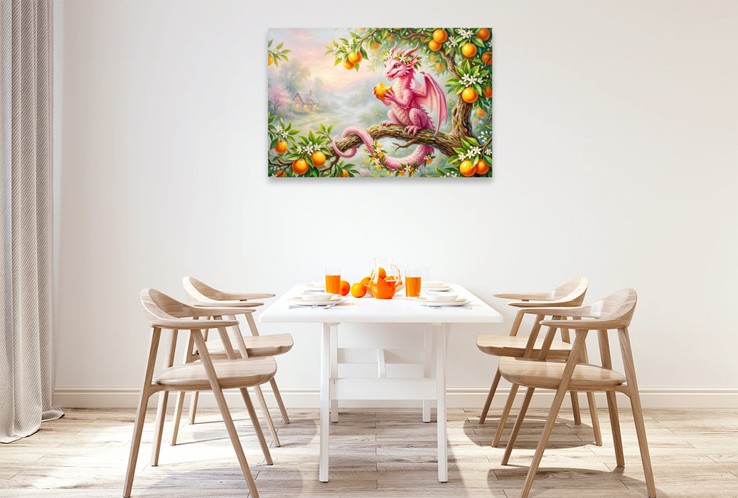 Premium Textil-Leinwand Saftiges Orangen-Frühstück