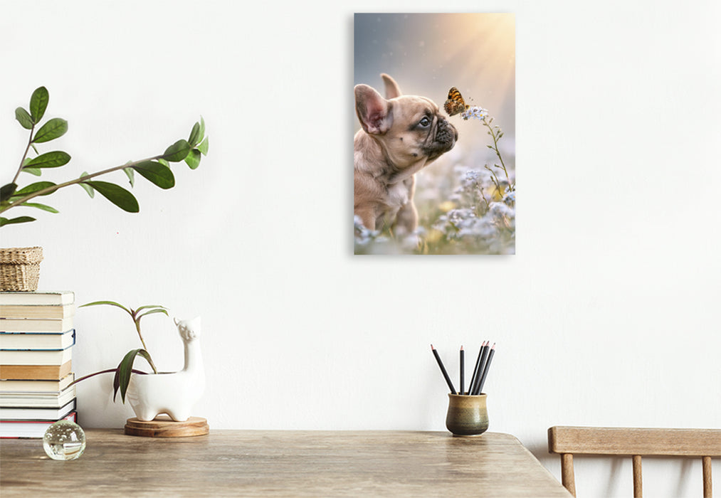 Premium Textil-Leinwand Ein Motiv aus dem Kalender Ein Herz für Buldoggen