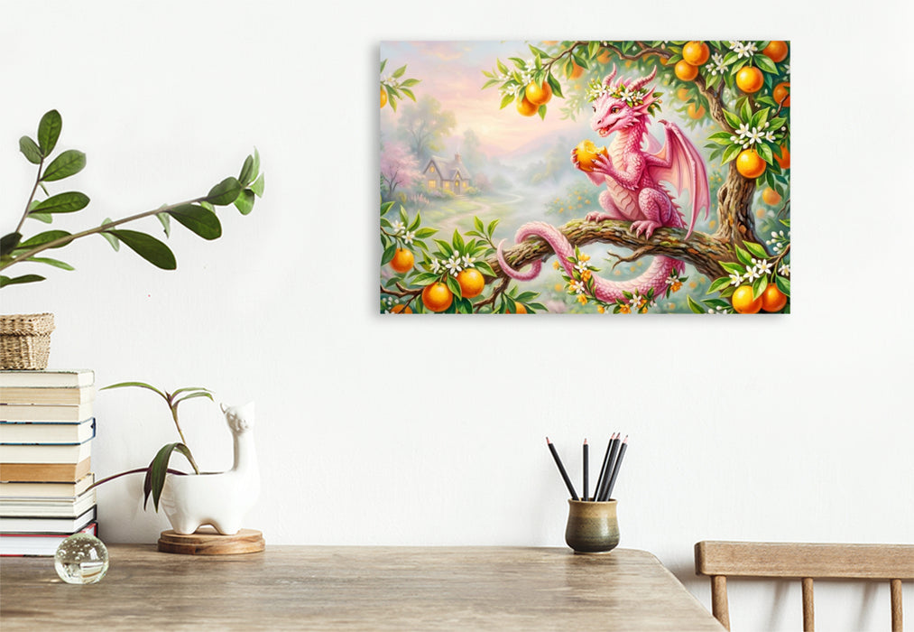 Premium Textil-Leinwand Saftiges Orangen-Frühstück