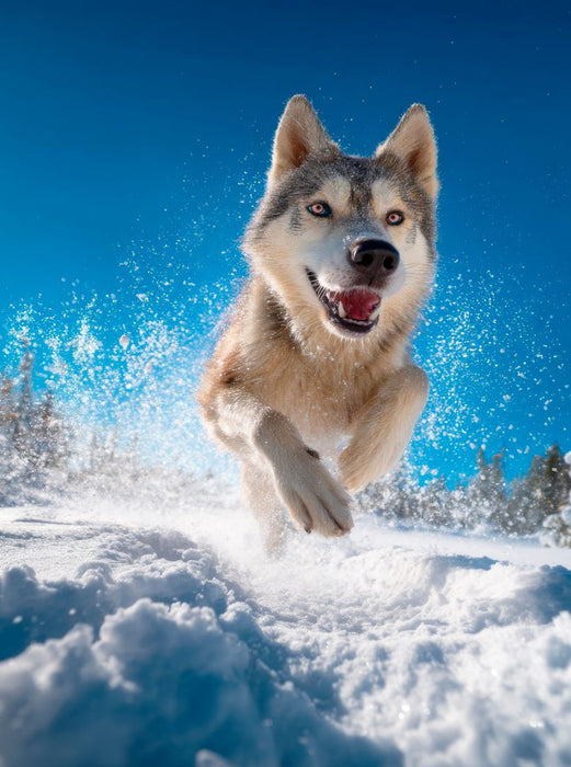Husky - Winterspaß auf vier Pfoten - CALVENDO Foto-Puzzle'