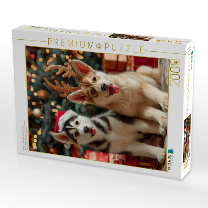 Husky - Zauberhafte Weihnachtszeit - CALVENDO Foto-Puzzle'