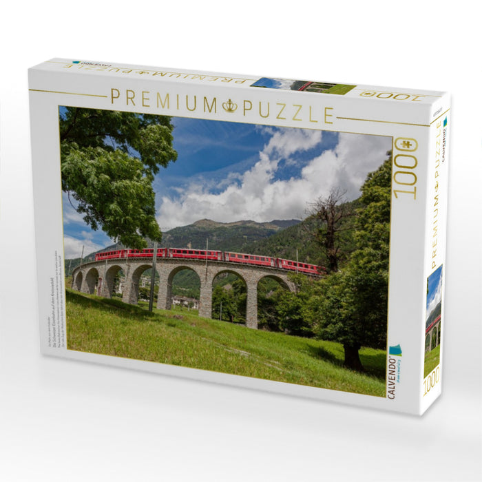 Die Schweizer Eisenbahn auf dem Kreisviadukt - CALVENDO Foto-Puzzle'