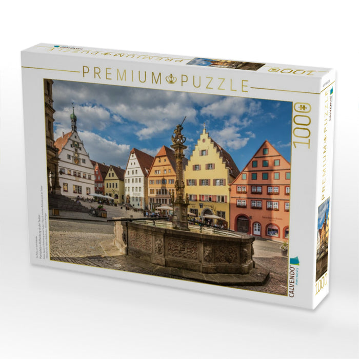 Marktplatz in Rothenburg ob der Tauber - CALVENDO Foto-Puzzle'