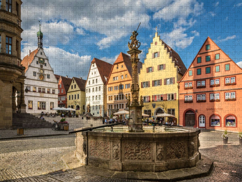 Marktplatz in Rothenburg ob der Tauber - CALVENDO Foto-Puzzle'