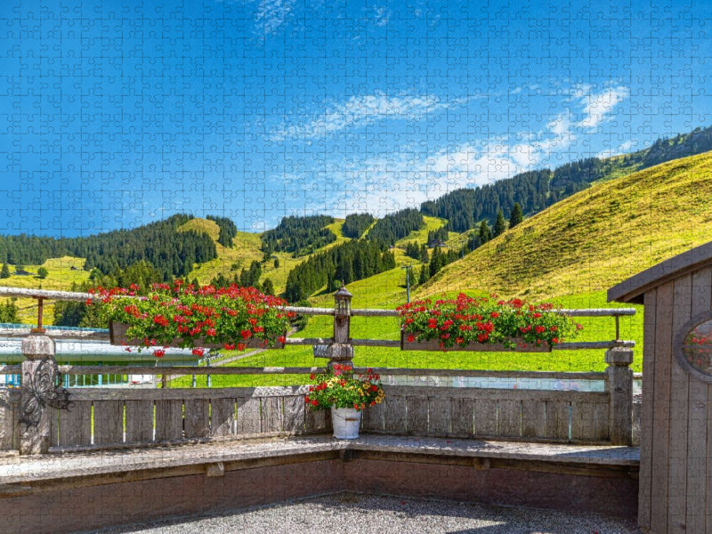Rast auf der Bärmooshütte ist ein Erlebnis am Steinernen Meer. - CALVENDO Foto-Puzzle'