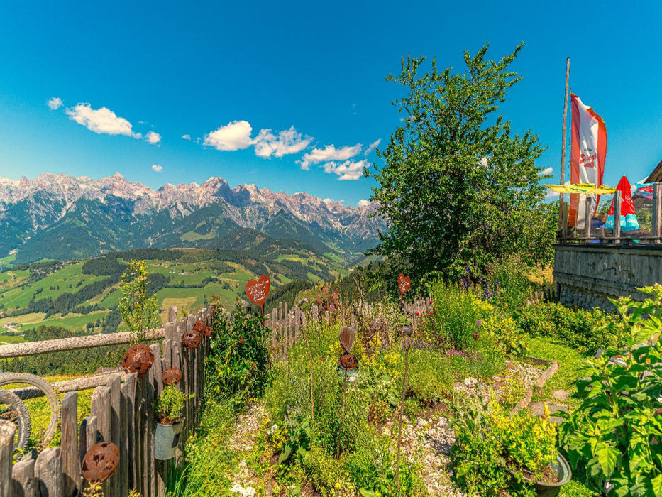 Von der Mittelstation der Abergbahn aus führen zahlreiche Wanderwege durch die abwechslungsreiche Landschaft. - CALVENDO Foto-Puzzle'