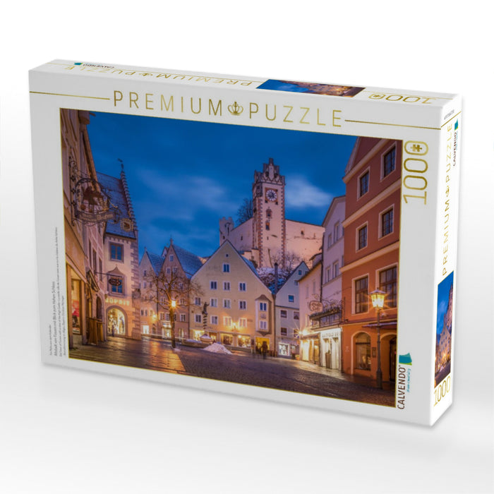 Altstadt von Füssen mit Blick zum Hohen Schloss - CALVENDO Foto-Puzzle'