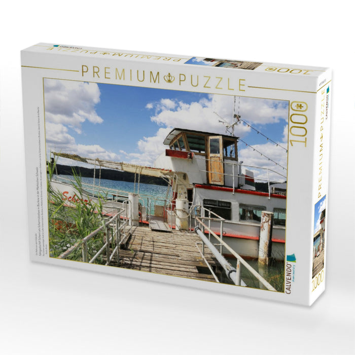 Fahrgastschiff Scherri am Schermützelsee in Buckow in der Märkischen Schweiz - CALVENDO Foto-Puzzle'