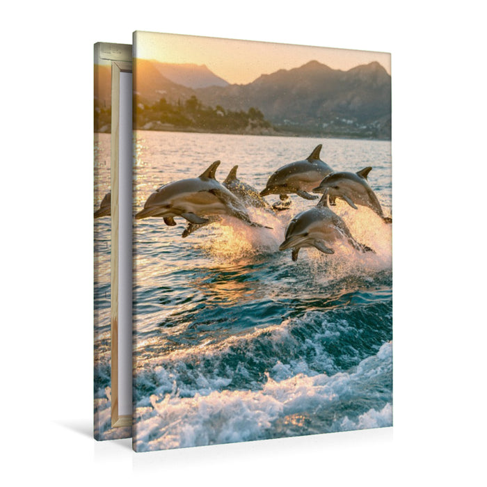 Premium Textil-Leinwand Wellen voller Glück