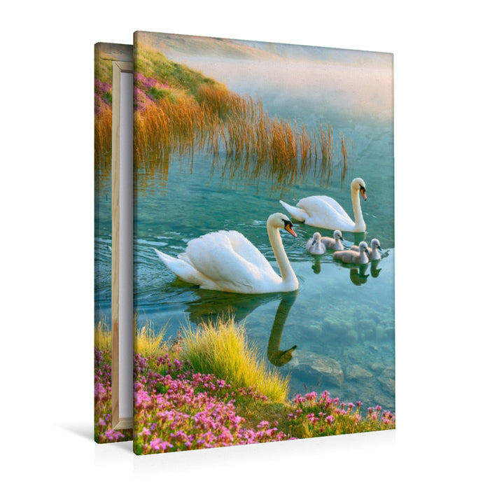 Premium Textil-Leinwand Liebe auf dem Wasser